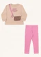 Fakini Kids - Conjunto Blusão/Legging Rosa - variação: Bege