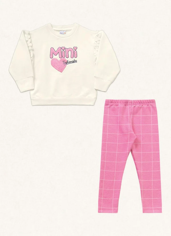 Fakini Kids - Conjunto Blusão/Legging Bege 5