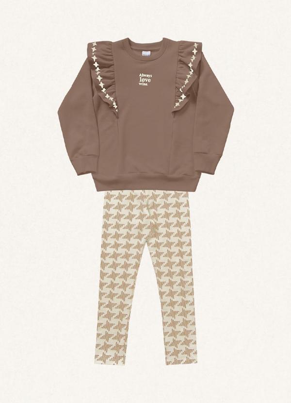 Fakini Kids - Conjunto Blusão/Legging Bege