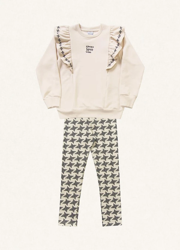 Fakini Kids - Conjunto Blusão/Legging Bege 6