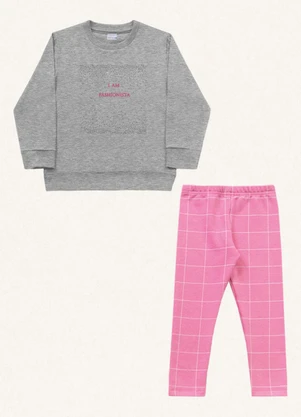 Fakini Kids - Conjunto Blusão/Legging Cinza - FAKINI KIDS