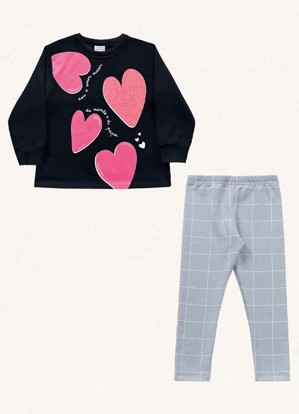Fakini Kids - Conjunto Blusão/Legging Preto