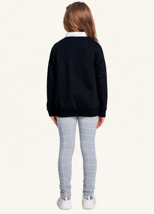 Fakini Kids - Conjunto Blusão/Legging Preto - FAKINI KIDS