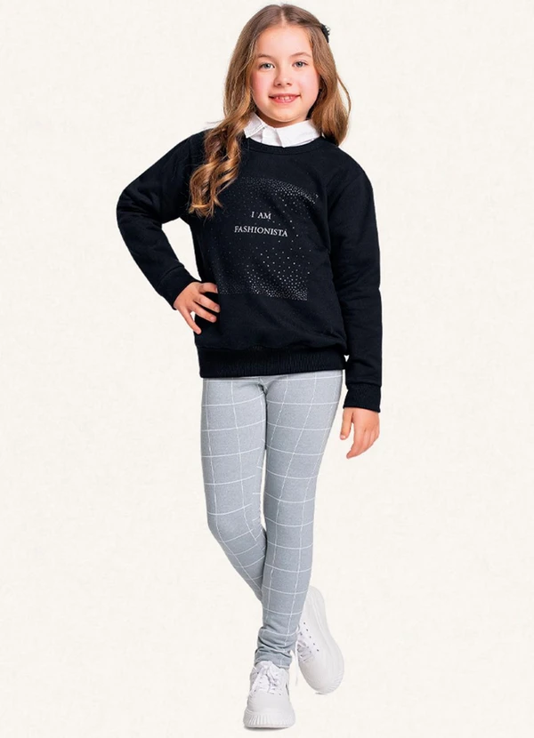 Fakini Kids - Conjunto Blusão/Legging Preto
