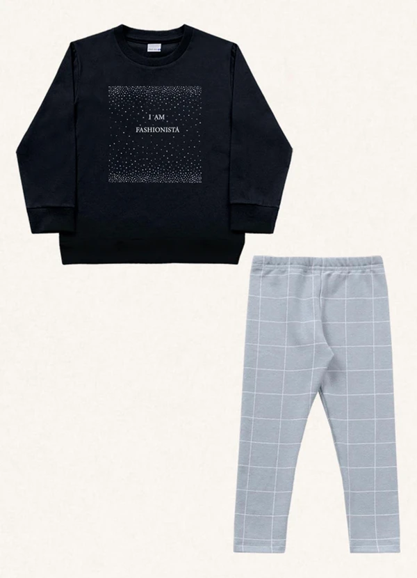 Fakini Kids - Conjunto Blusão/Legging Preto 5