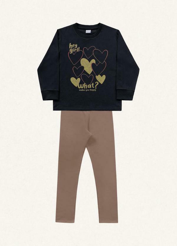 Fakini Kids - Conjunto Blusão/Legging Preto