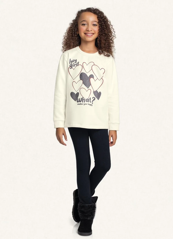 Fakini Kids - Conjunto Blusão/Legging Preto