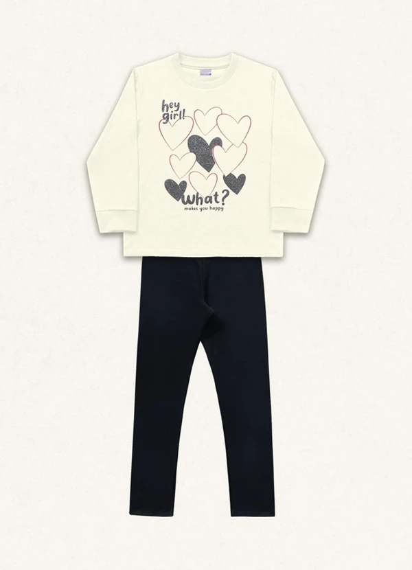 Fakini Kids - Conjunto Blusão/Legging Preto 5