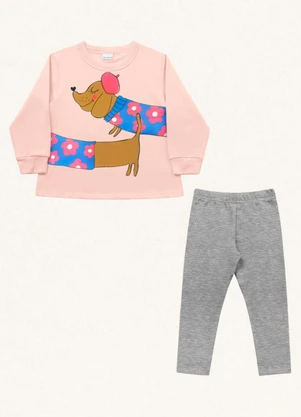 Fakini Kids - Conjunto Blusão/Legging Rosa - FAKINI KIDS