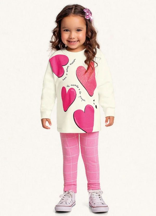 Fakini Kids - Conjunto Blusão/Legging Rosa
