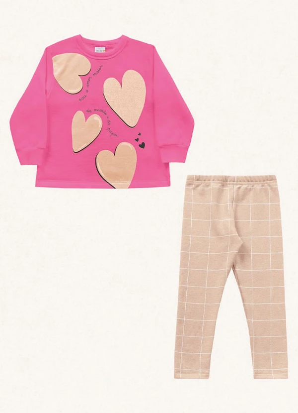 Fakini Kids - Conjunto Blusão/Legging Rosa