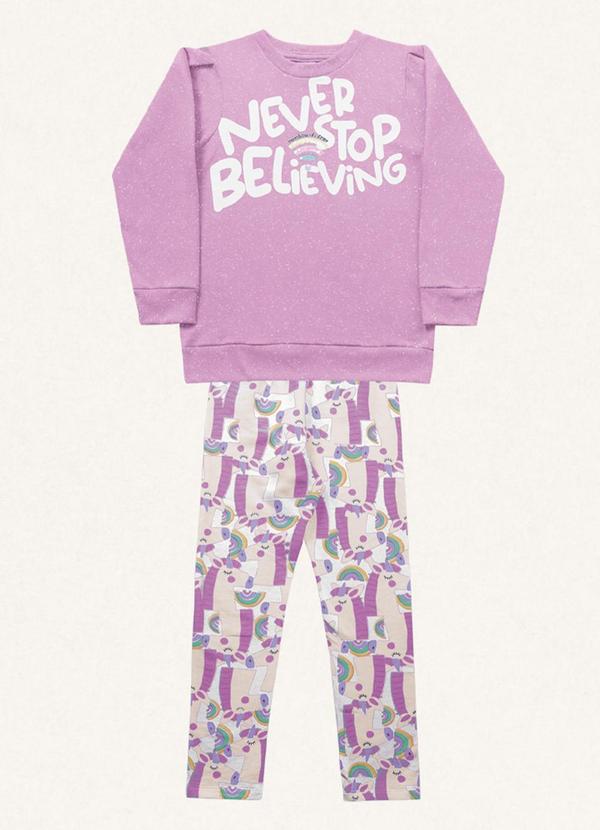 Fakini Kids - Conjunto Blusão e Legging Rosa