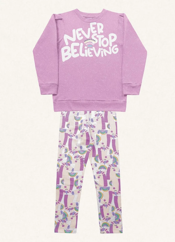 Fakini Kids - Conjunto Blusão/Legging Rosa