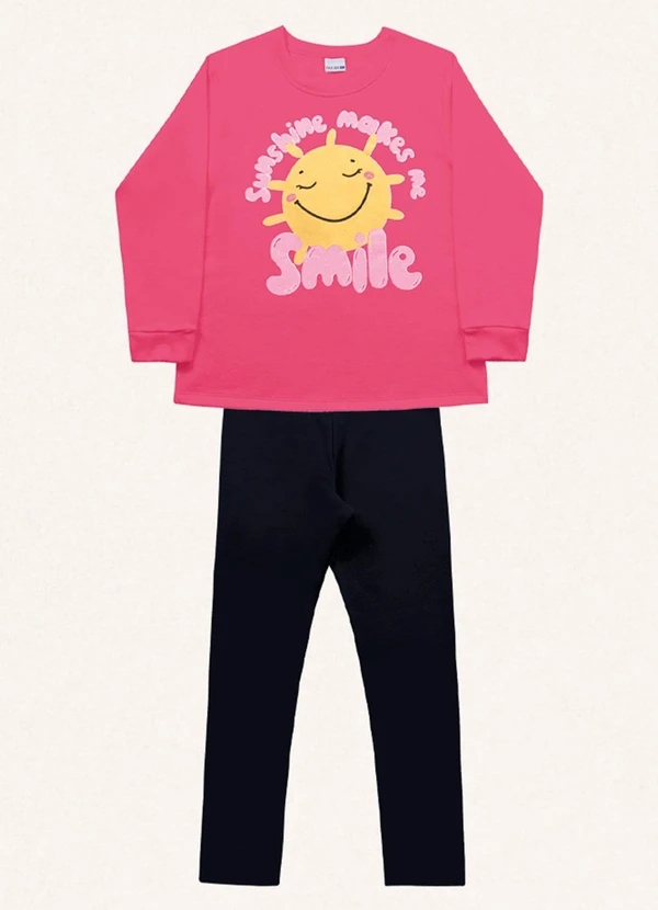Fakini Kids - Conjunto Blusão/Legging Rosa