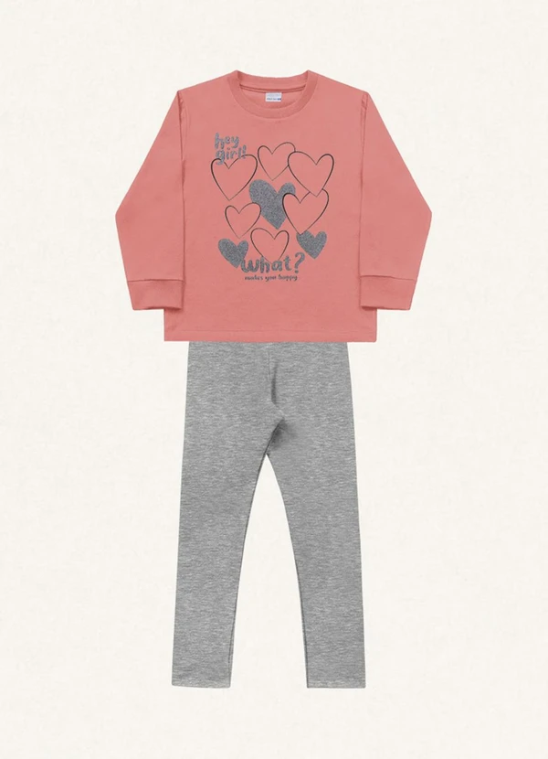 Fakini Kids - Conjunto Blusão/Legging Rosa