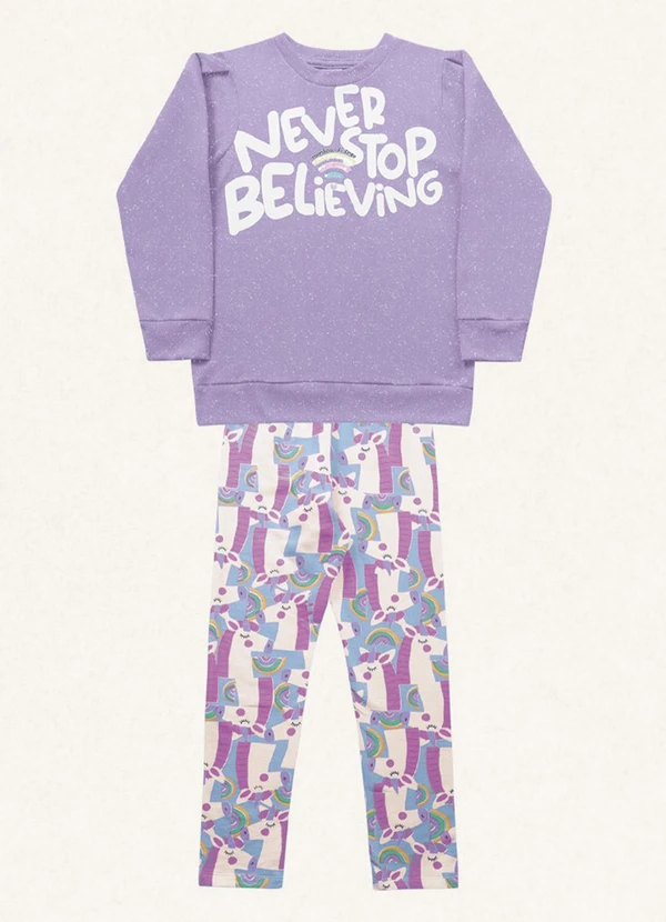 Fakini Kids - Conjunto Blusão/Legging Roxo