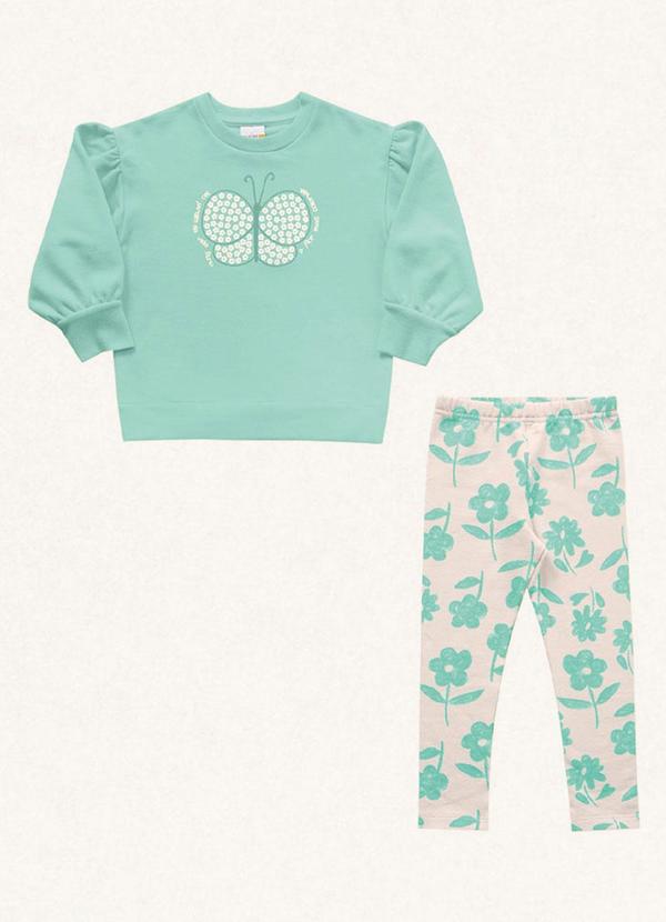 Fakini Kids - Conjunto Blusão/Legging Verde