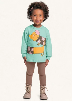 Fakini Kids - Conjunto Blusão/Legging Verde - FAKINI KIDS