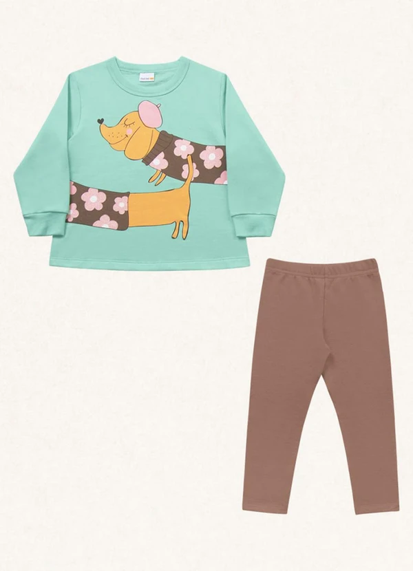 Fakini Kids - Conjunto Blusão/Legging Verde 5