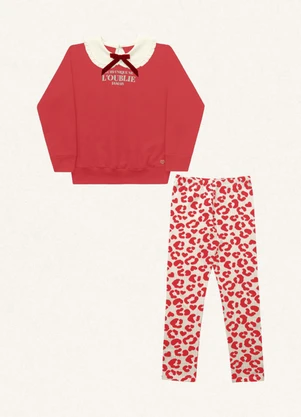 Fakini Kids - Conjunto Blusão/Legging Vermelho - FAKINI KIDS