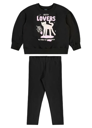 Bee Loop - Conjunto Blusão Lovers e Calça Preto - BEE LOOP