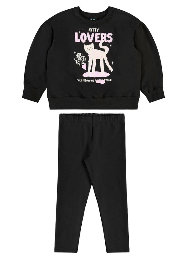 Bee Loop - Conjunto Blusão Lovers e Calça Preto 2