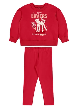 Bee Loop - Conjunto Blusão Lovers e Calça Vermelho - BEE LOOP