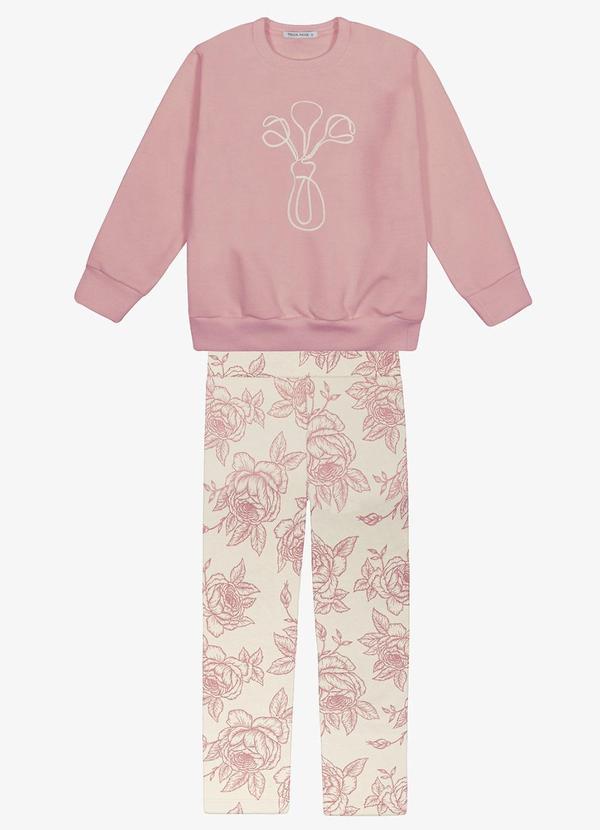 Trick Nick - Conjunto Blusão Moletom com Legging Rosa
