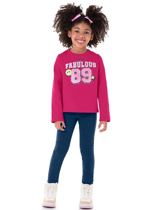 Marlan - Conjunto Blusão Moletom e Legging Fabulous Rosa - MARLAN