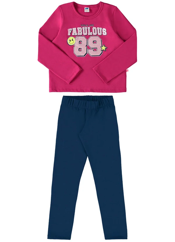 Marlan - Conjunto Blusão Moletom e Legging Fabulous Rosa 2