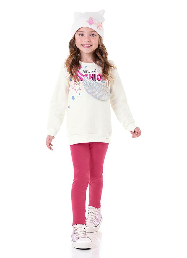 Marlan - Conjunto Blusão Moletom e Legging Fashion Bege