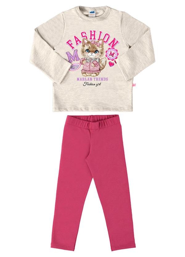 Marlan - Conjunto Blusão Moletom e Legging Fashion Cinza