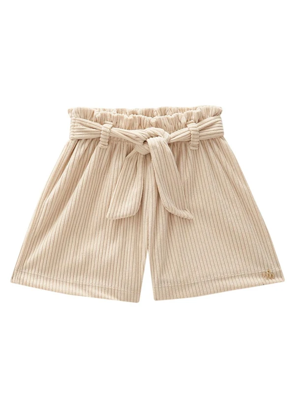 Milli e Nina - Conjunto Blusão Pelo Coelho e Shorts Bege 4