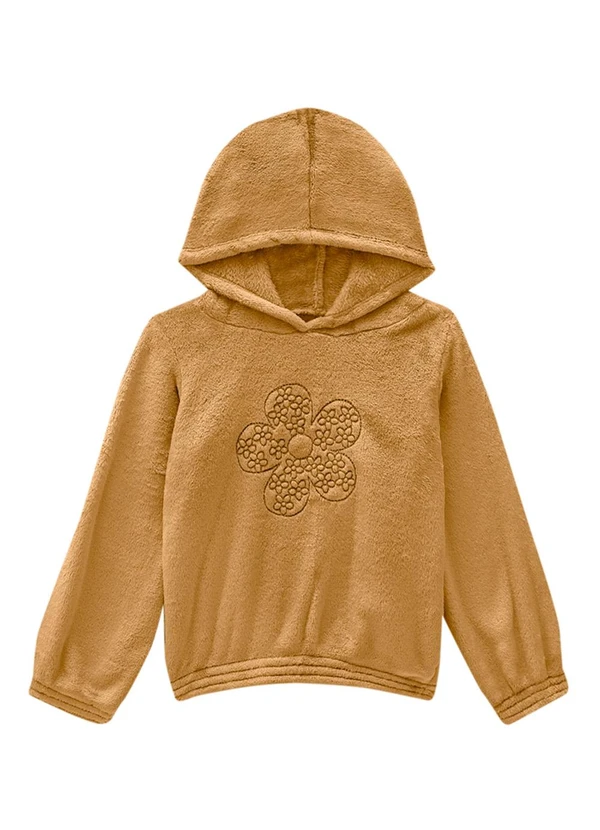 Milli e Nina - Conjunto Blusão Pelo Coelho e Shorts Marrom 2