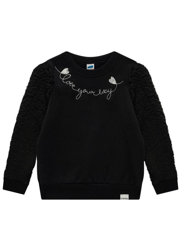 Marlan - Conjunto Blusão Sherpa e Calça em Moletom Preto 2