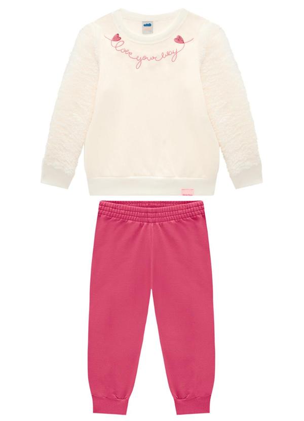 Marlan - Conjunto Blusão Sherpa e Calça em Moletom Bege 1