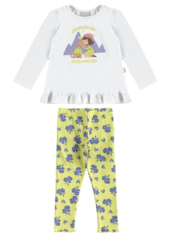 Malwee Kids - Conjunto Boa Amizade e Muitas Aventuras Branco