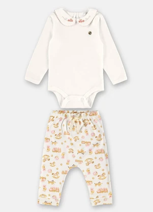 Up Baby - Conjunto Body Calça Branco - UP BABY