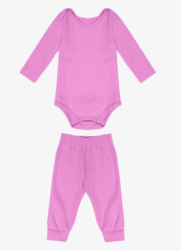 Select - Conjunto Body com Calça Rosa
