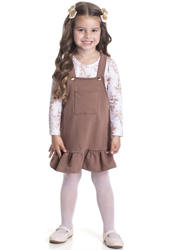 Randa Mundu - Conjunto Body Cotton/ Salopete Molecotton Bege