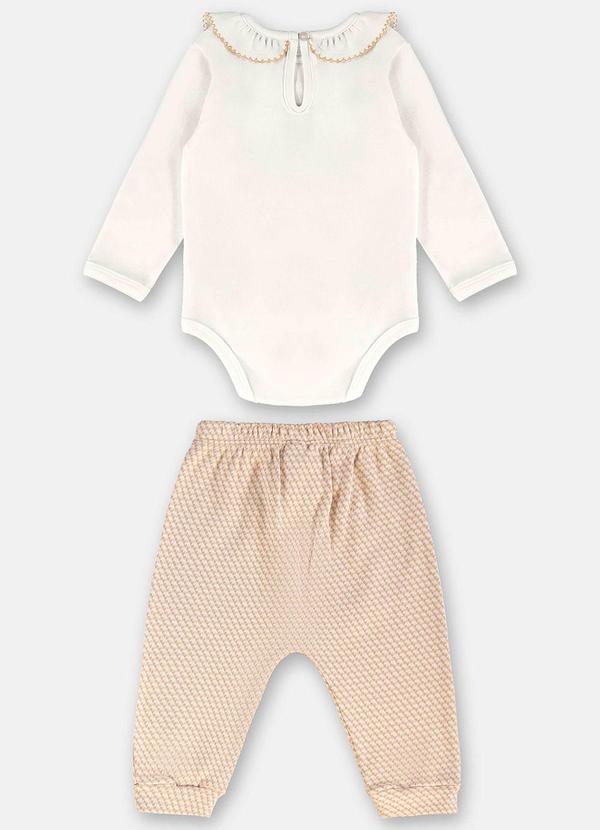 Up Baby - Conjunto Body e Calça Bebê Bege 3