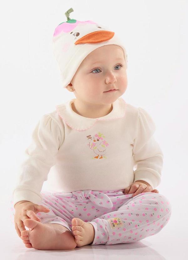 Up Baby - Conjunto Body e Calça Bebê Bege