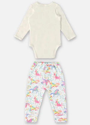 Up Baby - Conjunto Body e Calça Bebê Off White - UP BABY