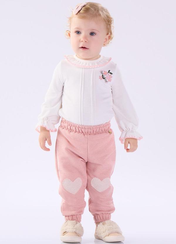 Kiki - Conjunto Body e Calca Infantil Branco