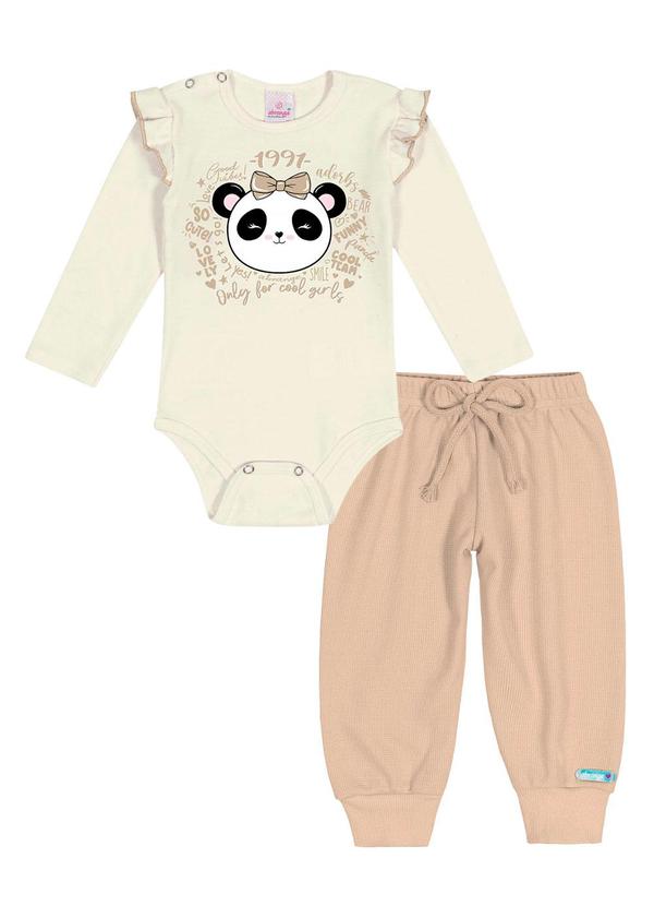 Abrange - Conjunto Body e Calça Jogger Fru Fru Baby Bege 1
