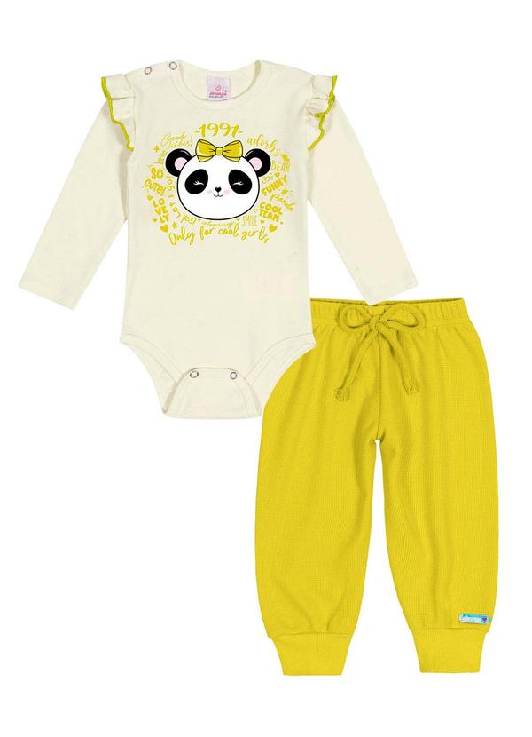 Abrange - Conjunto Body e Calça Jogger Fru Fru Baby Bege