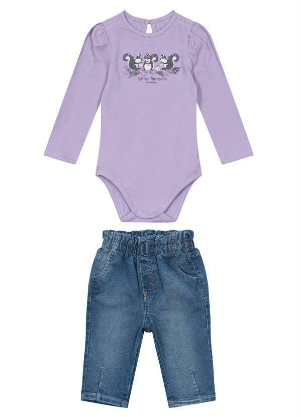 Carinhoso - Conjunto Body e Calça Winter Memories Lilás