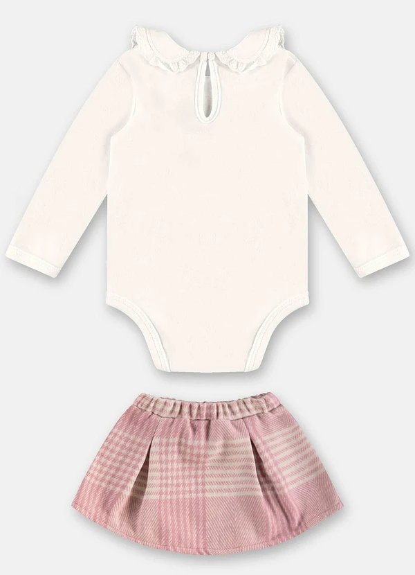 Up Baby - Conjunto Body e Saia Bebê Bege 3