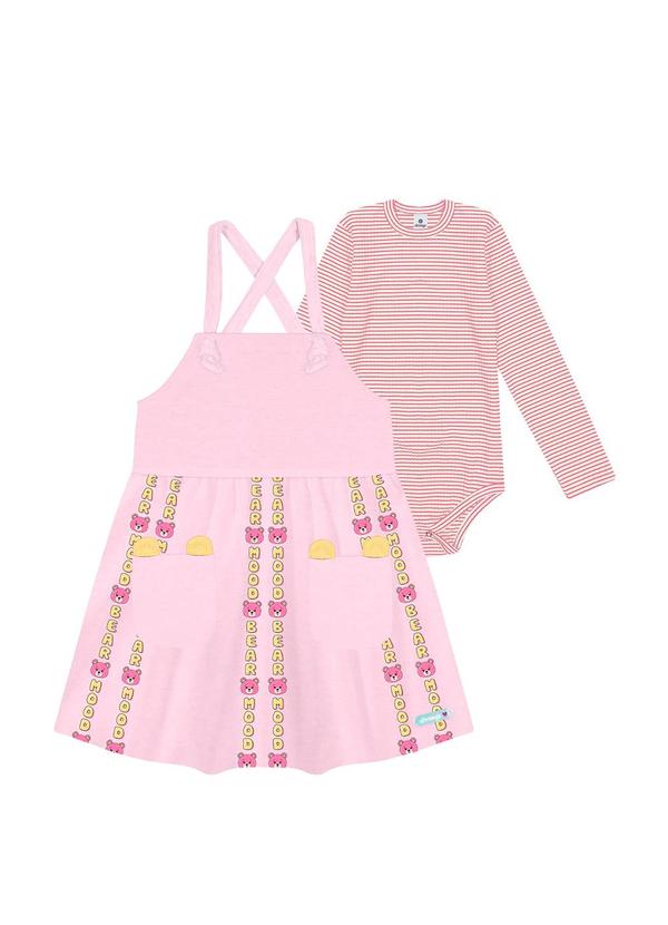 Abrange - Conjunto Body e Salopete Bege