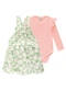 Marlan - Conjunto Body e Salopete Tricot Floral Verde - variação: Verde
